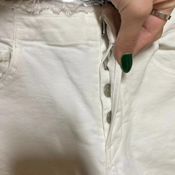 3x1 W4 Shelter Slim Jeans Raw Edge Split Hem Button Fly White Denim Size 29 - Picture 4 of 11